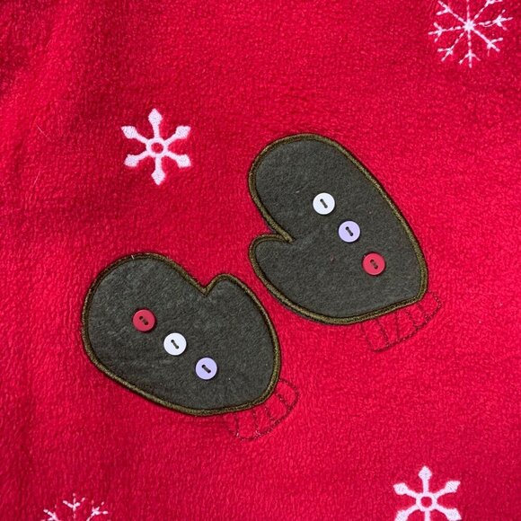 Ugly Christmas Sweater Red Mittens Hats Snowflakes Fleece Vest - Picture 2 of 10